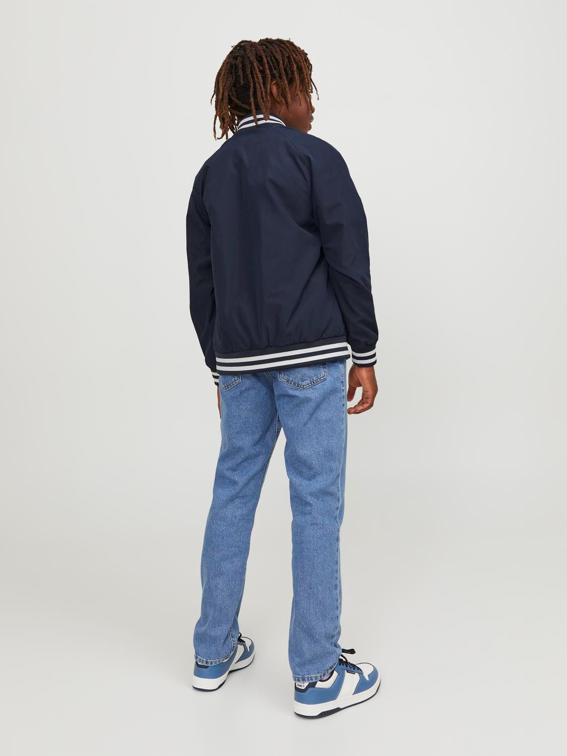 Lucca Junior Boys Navy Bomber Jacket-Back view