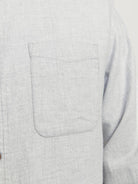 JACK & JONES Band Melange Grandfather Shirt-Light Grey Light Grey Melange flat front view