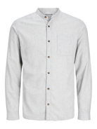 JACK & JONES Band Melange Grandfather Shirt-Light Grey Light Grey Melange alternate view