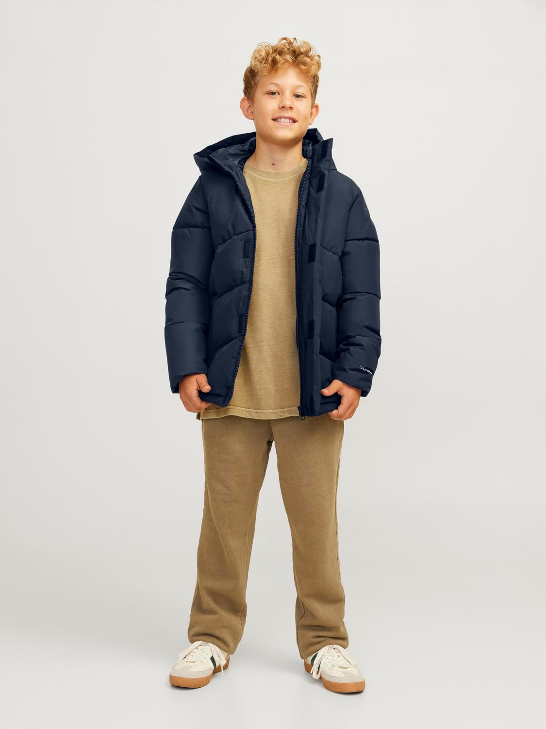 World Puffer Junior Boys Navy Jacket-Full front view