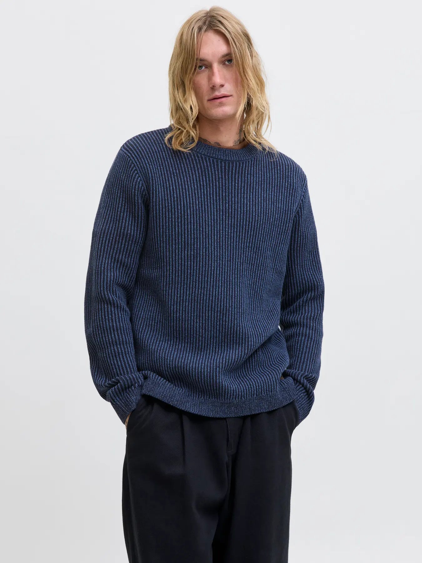 JACK & JONES Dover Sky Captain Knit Sky Captain front view