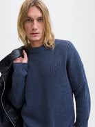 JACK & JONES Dover Sky Captain Knit Sky Captain model front view