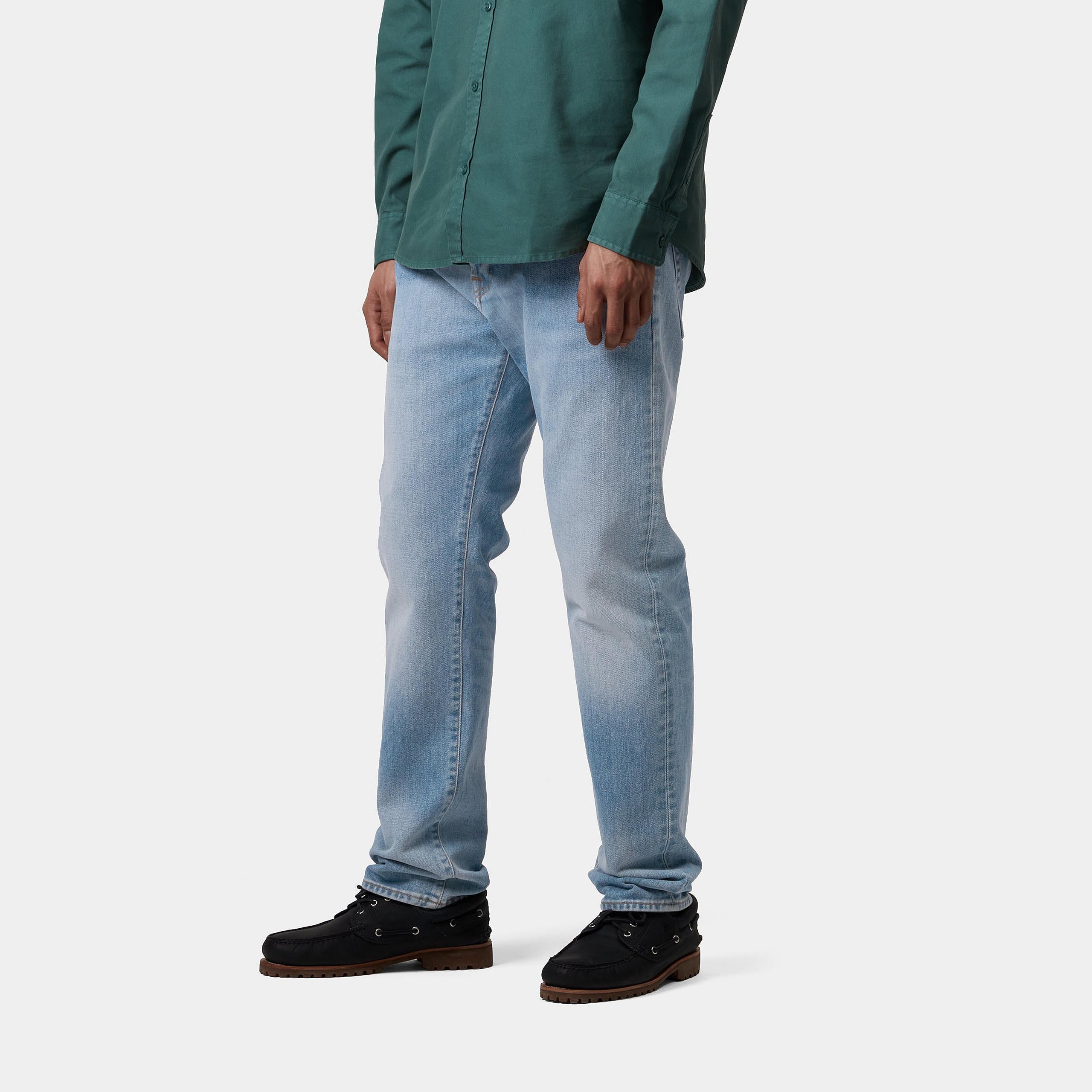 Carhartt WIP Klondike Pants-Light Used Wash BLUE back view