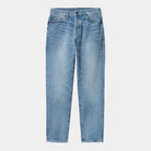Carhartt WIP Klondike Pants-Light Used Wash BLUE side view
