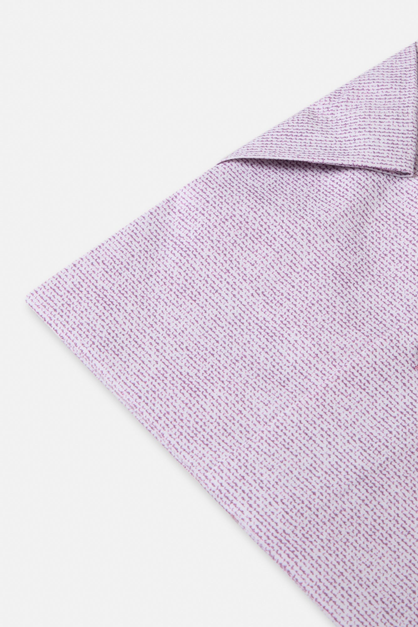 Close-up of the lilac melange sleeve showing the soft cotton texture