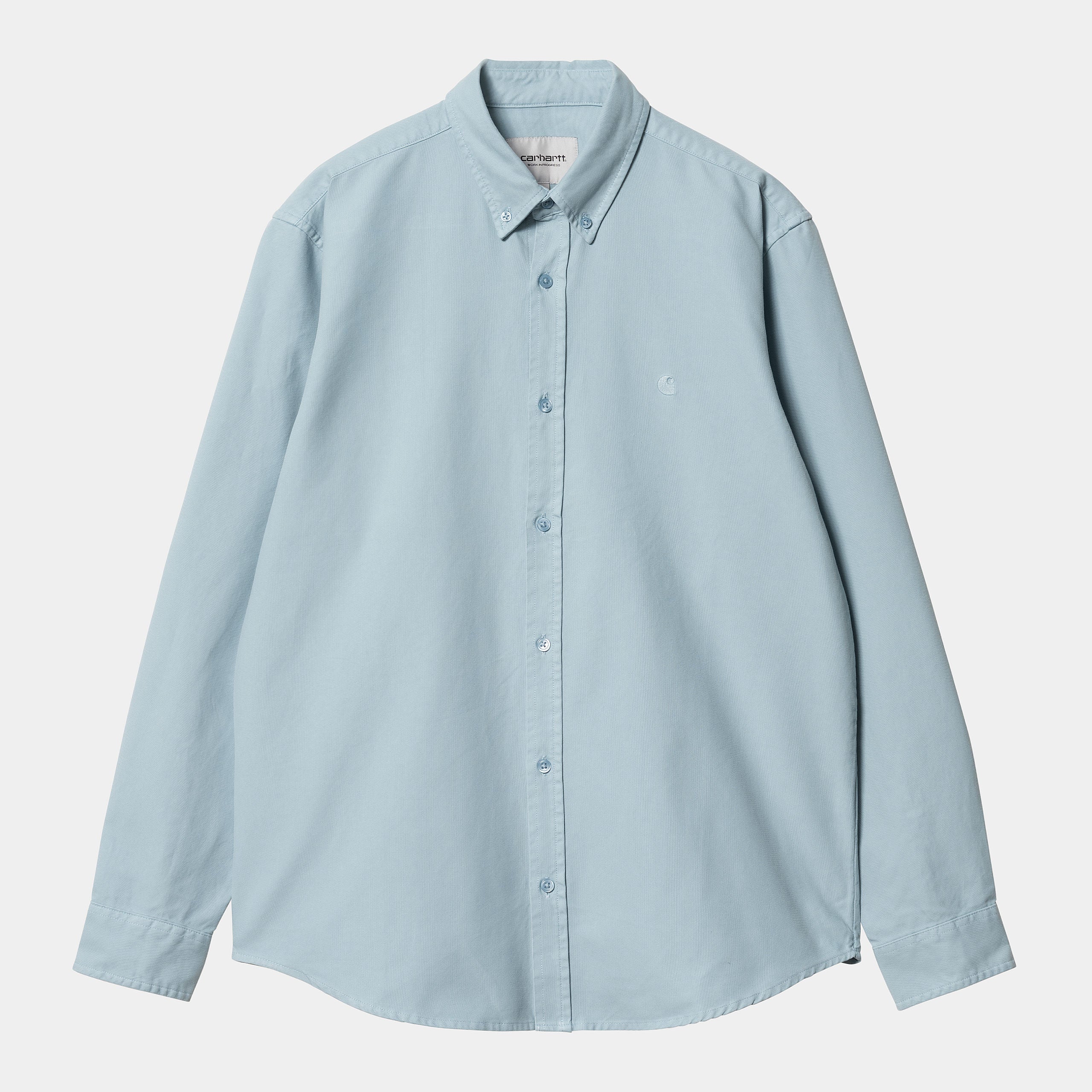 Men's Long Sleeve Bolton Shirt-Frosted Blue-Front View