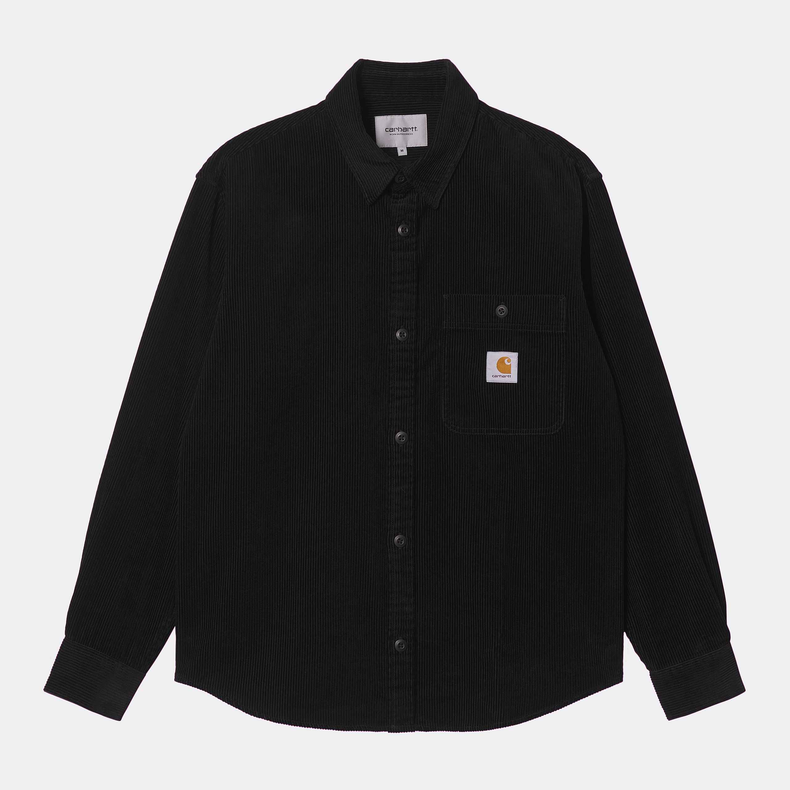 Men'sLong Sleeve Flint Shirt-Black-Front View