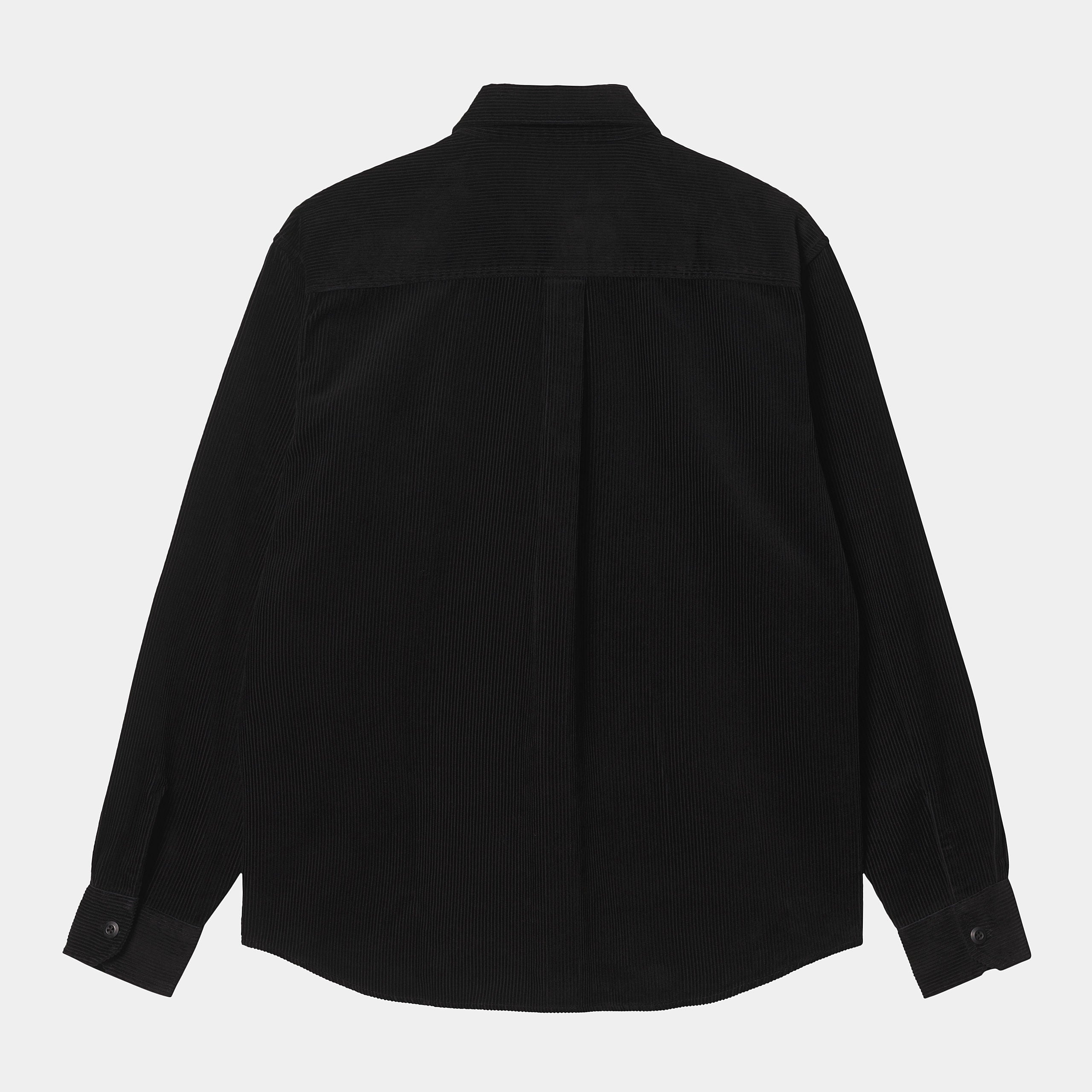 Men's Long Sleeve Flint Shirt-Black-Back View