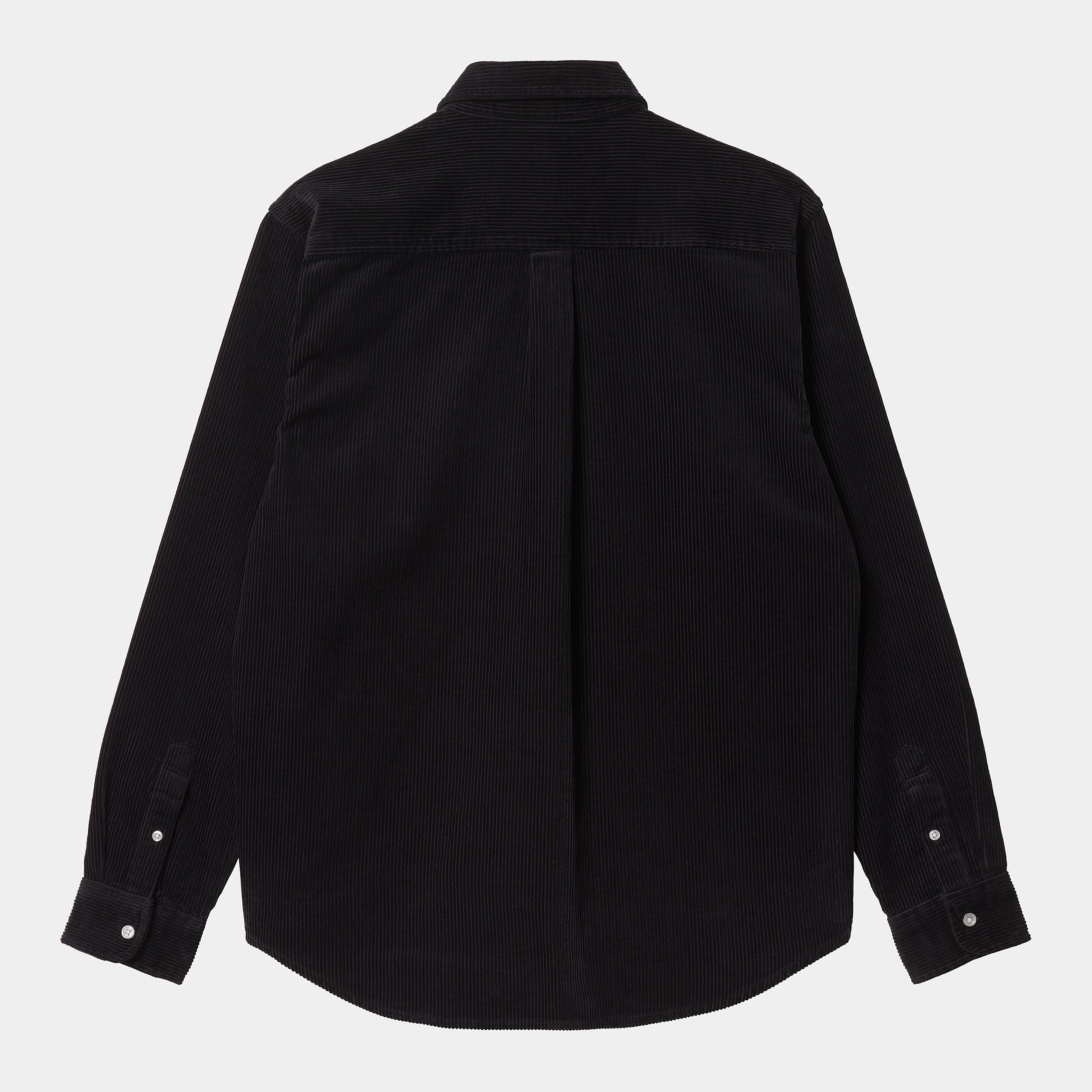 Men's Long Sleeve Madison Cord Shirt-Black / Wax-Ghost Back View