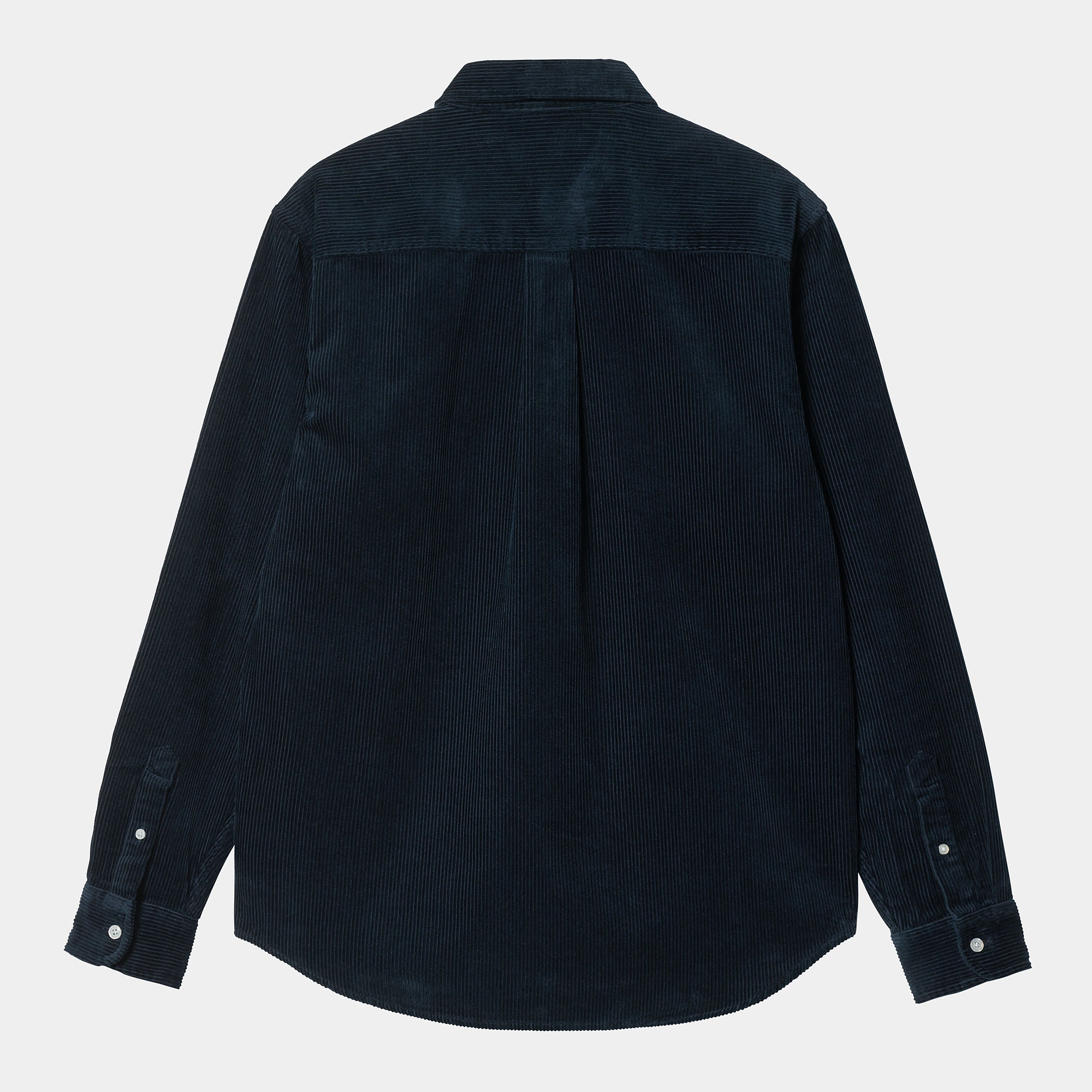 Men's Long sleeve Madison Cord Shirt-Dark Navy / Wax-Ghost Back View
