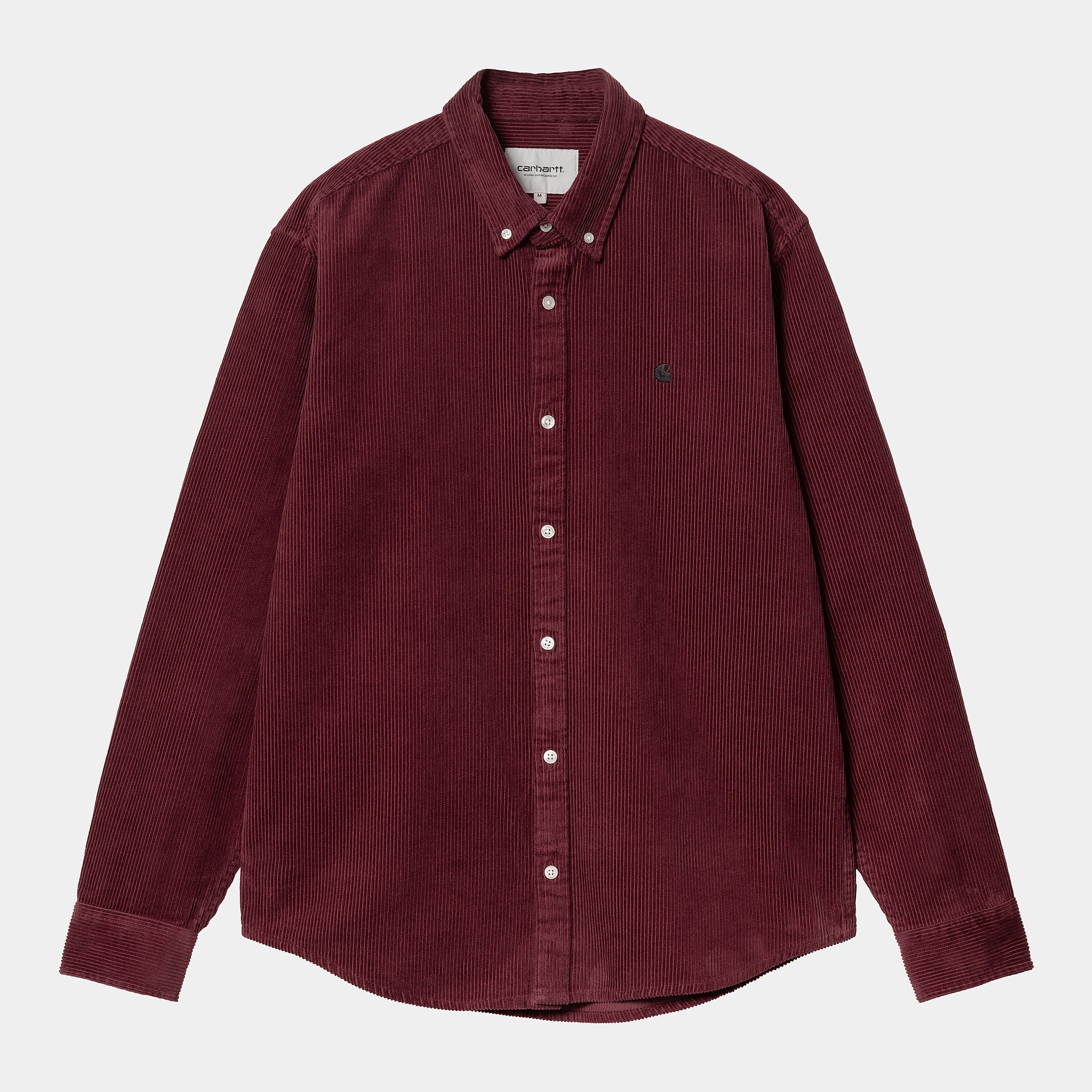 Long Sleeve Madison Cord Shirt-Malbec / Black