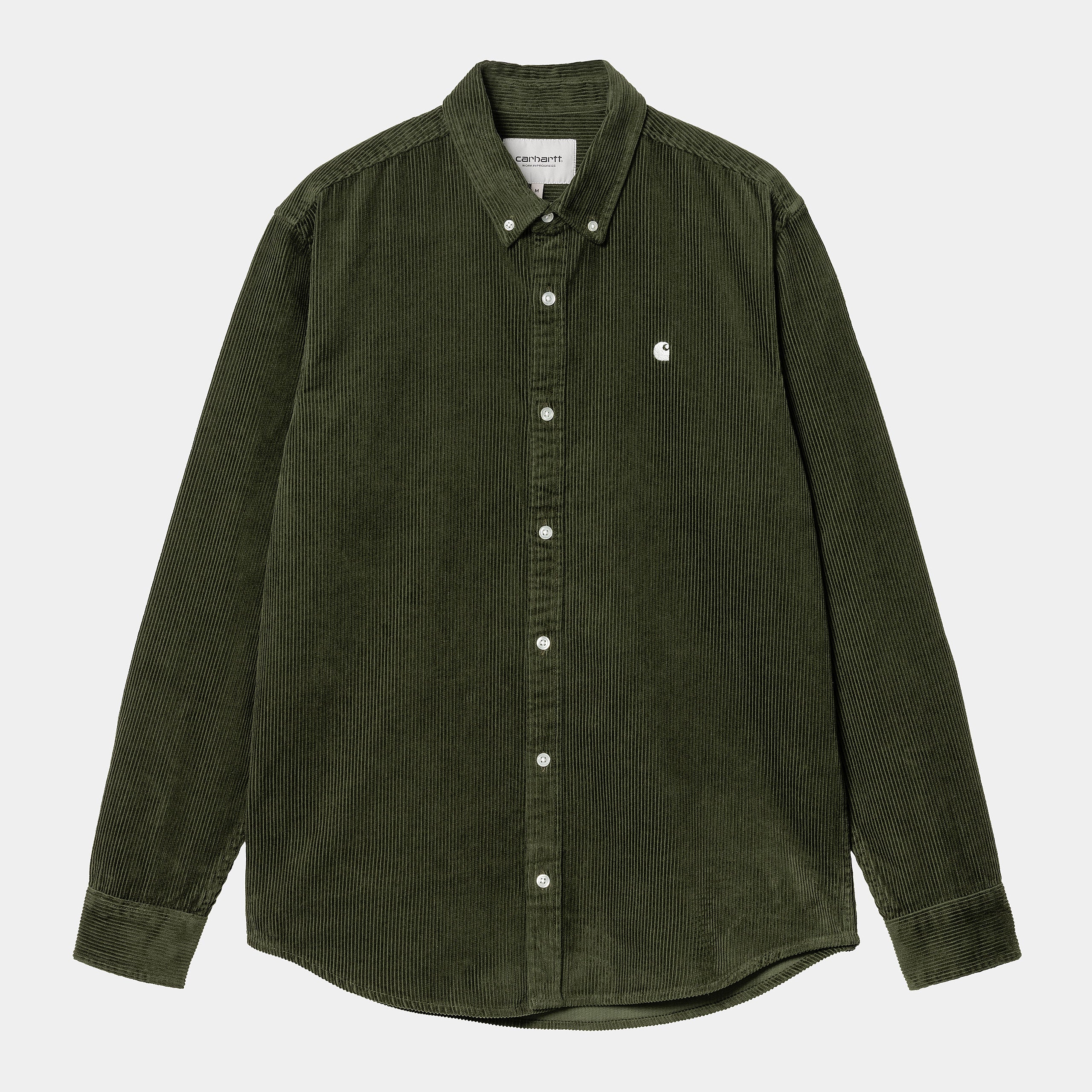 Men's Long Sleeve Madison Cord Shirt-Tarragon / Wax-Front View