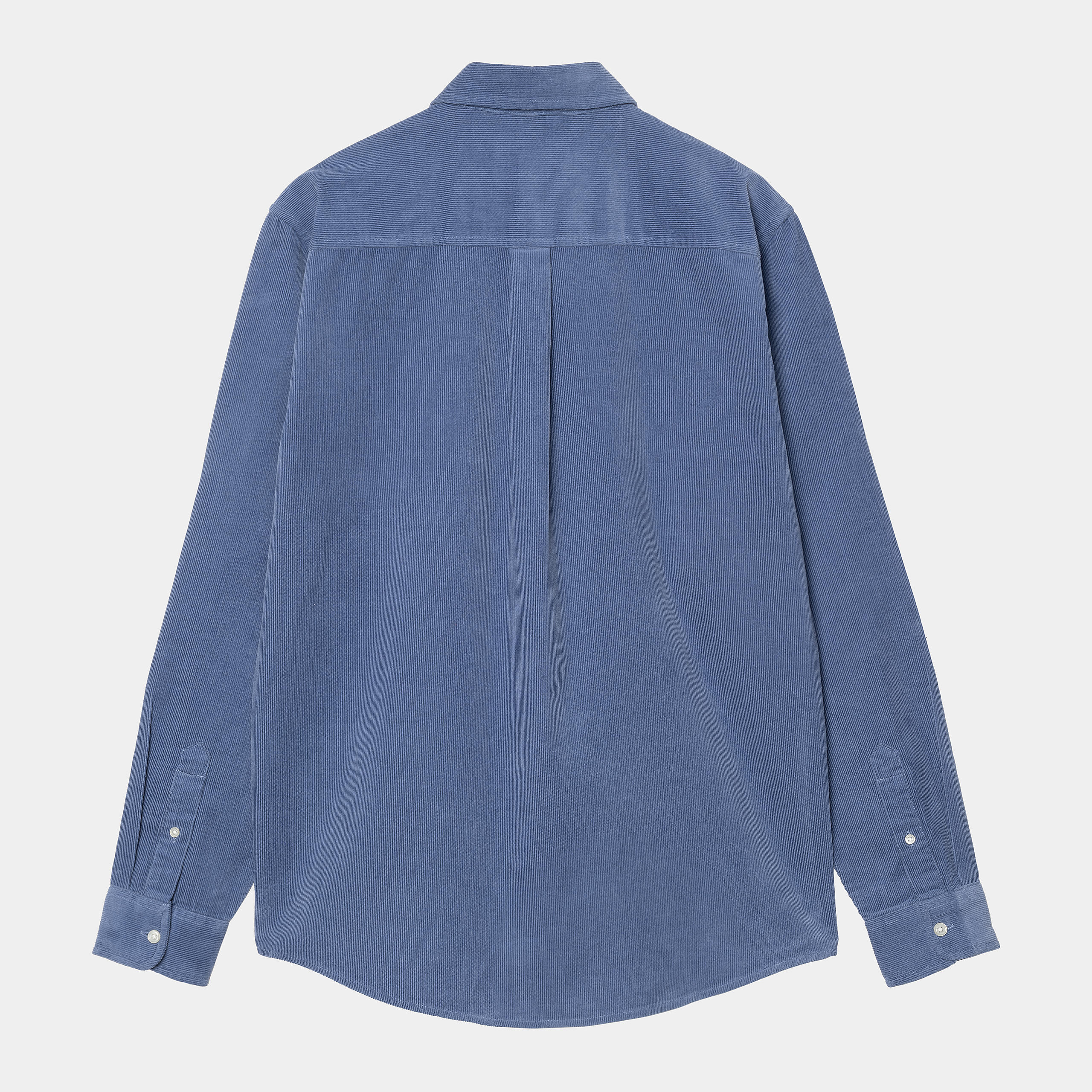 L/S Madison Fine Cord Shirt-Blue Iris / Wax-Back view