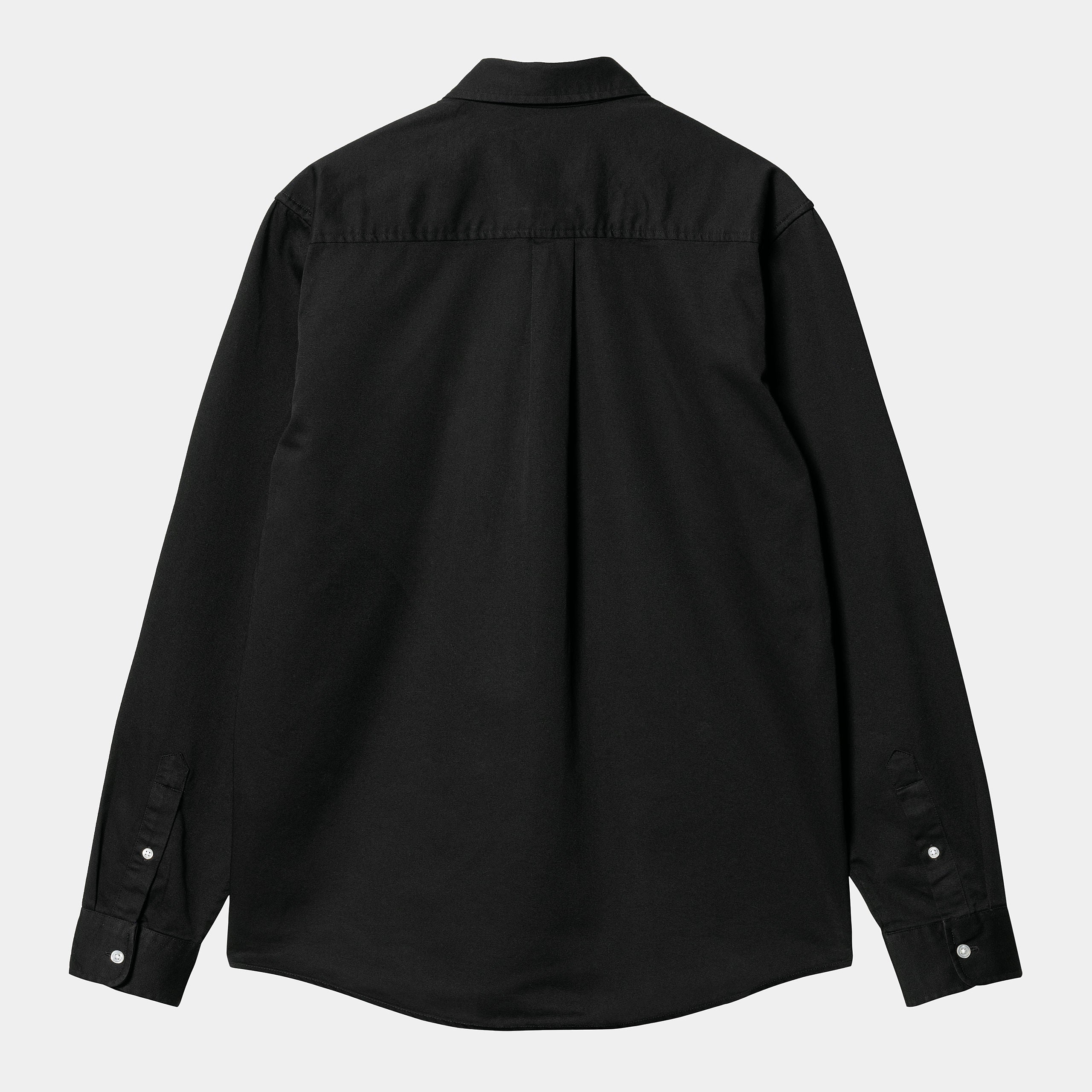 Men's Long Sleeve Madison Shirt-Black / Wax-Ghost Back View