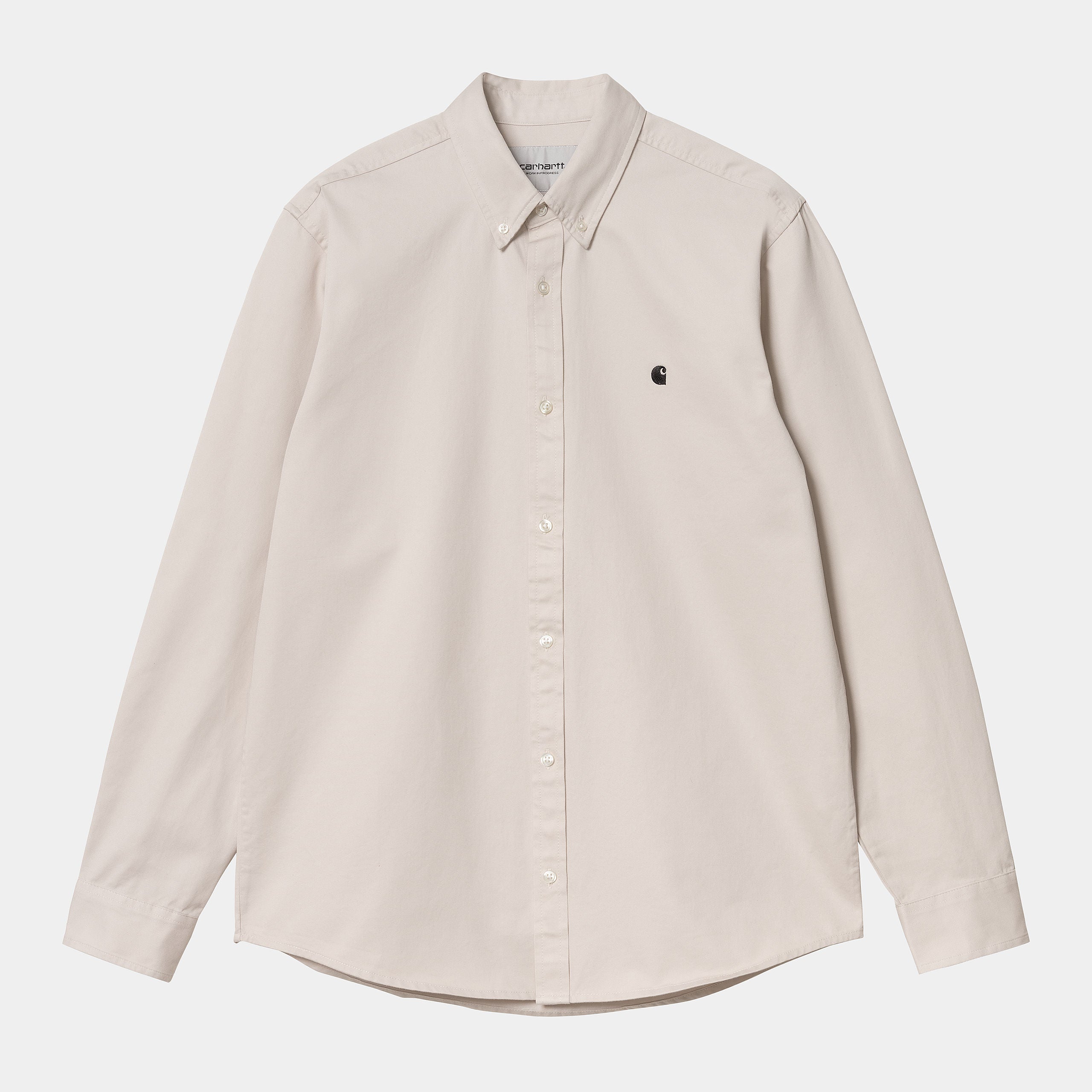 Carhartt WIP Long Sleeve Madison Shirt-Moonbeam / Black Moonbeam / Black detail view
