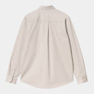 Carhartt WIP Long Sleeve Madison Shirt-Moonbeam / Black Moonbeam / Black back view