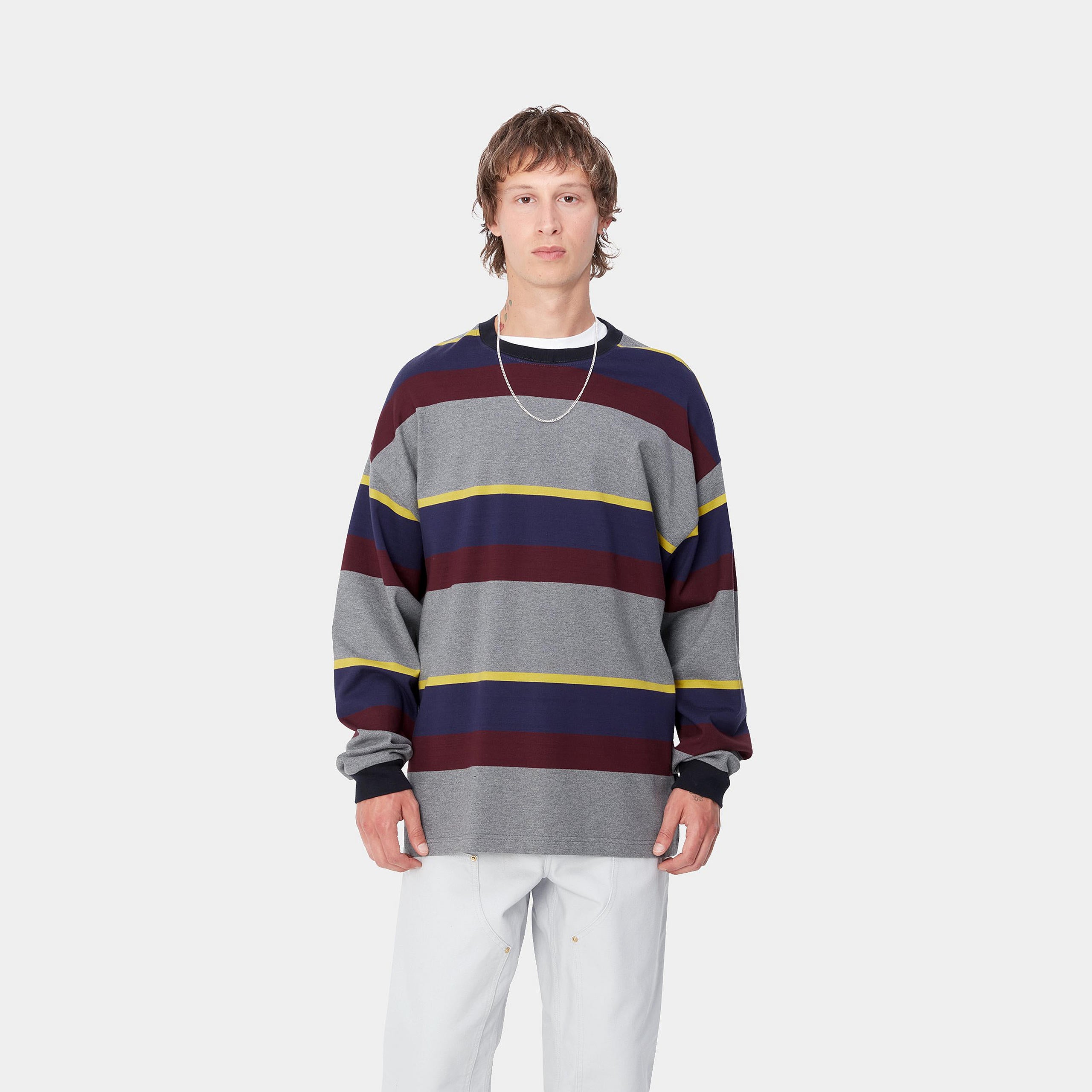 Carhartt WIP Sundling Sweatshirt-Sundling Stripe Aura Sundling Stripe  Aura front view