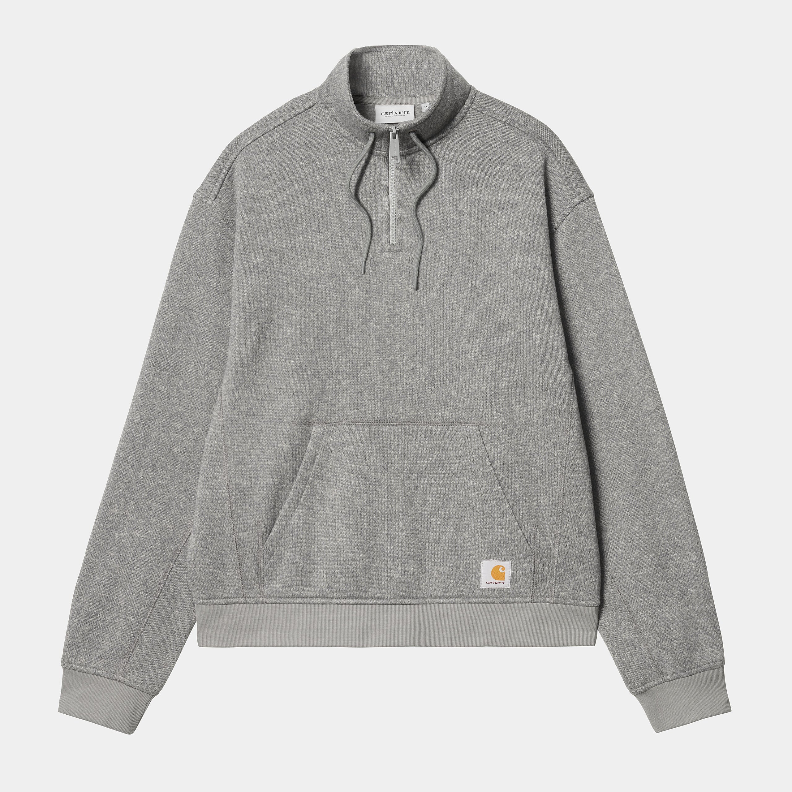 Men's Luther Half Zip Sweat-Misty Grey Heather-Front View