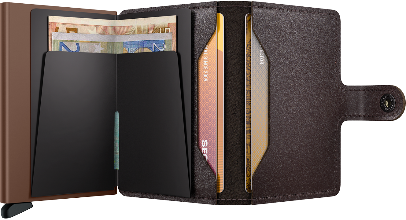 Secrid Original Chocolate Miniwallet-Expanded open view