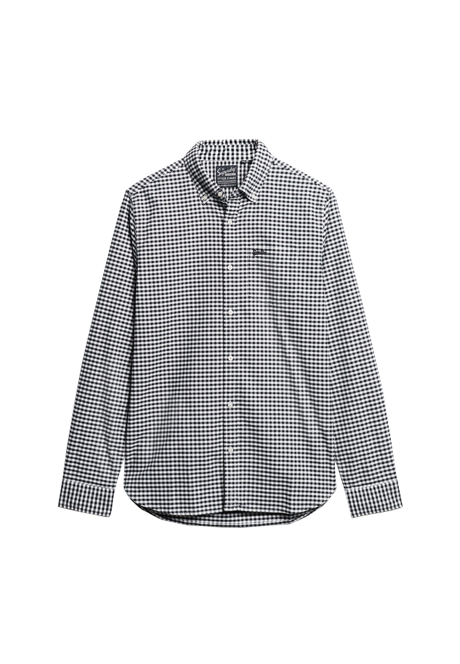 Cotton Long Sleeve Oxford Eclipse Navy Gingham Shirt