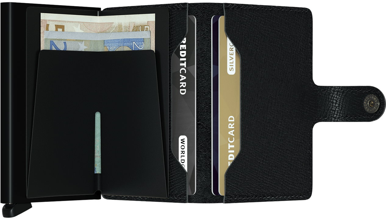 Secrid Crisple Black Miniwallet-Inside note holder view