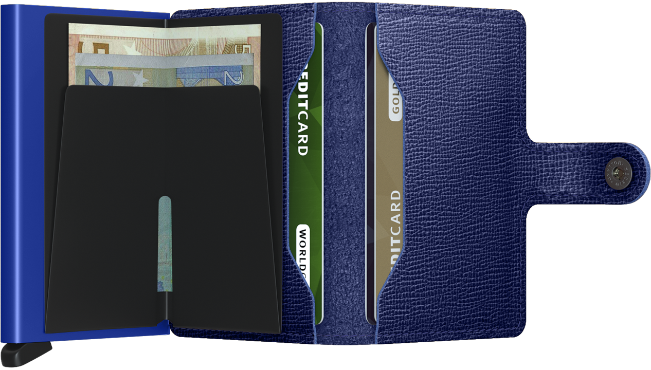 Secrid Crisple Cobalt Miniwallet-Inside note holder view