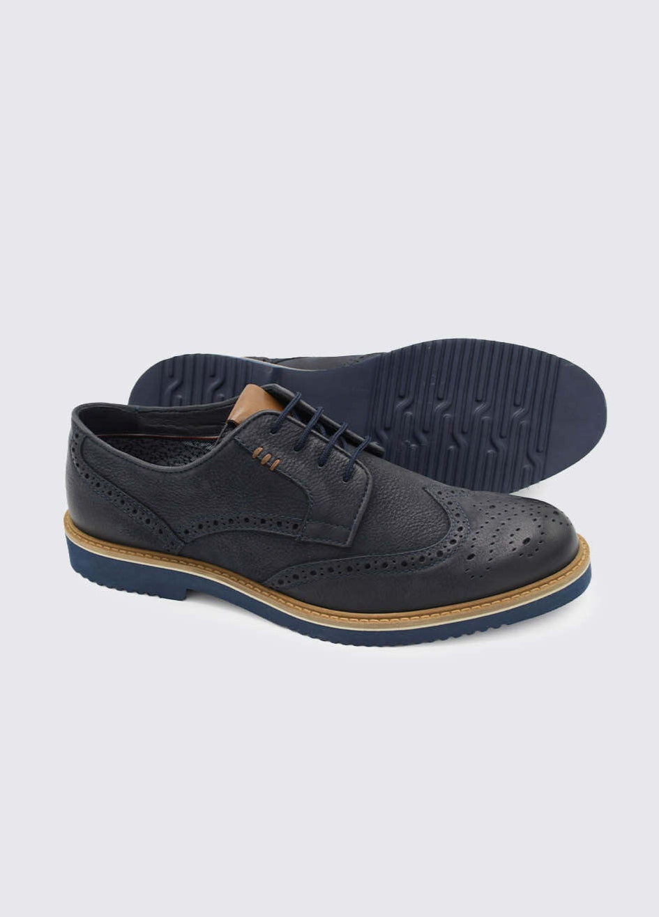 Stan Navy Suede Shoes-Sole view