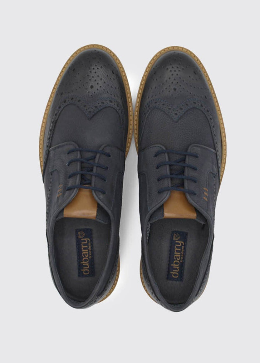 Stan Navy Suede Shoes-Top down view