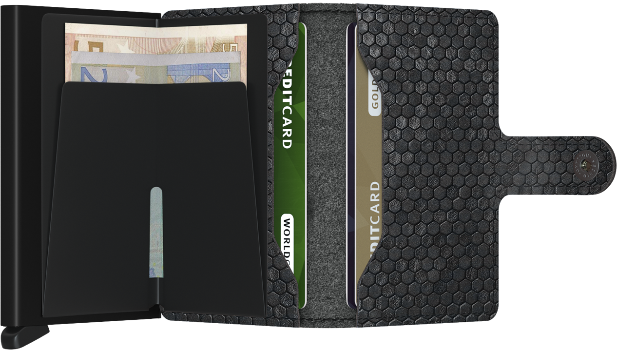 Secrid Hexagon Black Miniwallet-Expanded inside view