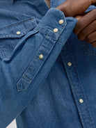 JACK & JONES Sheridan Medium Blue Denim Shirt Medium Blue Denim side view
