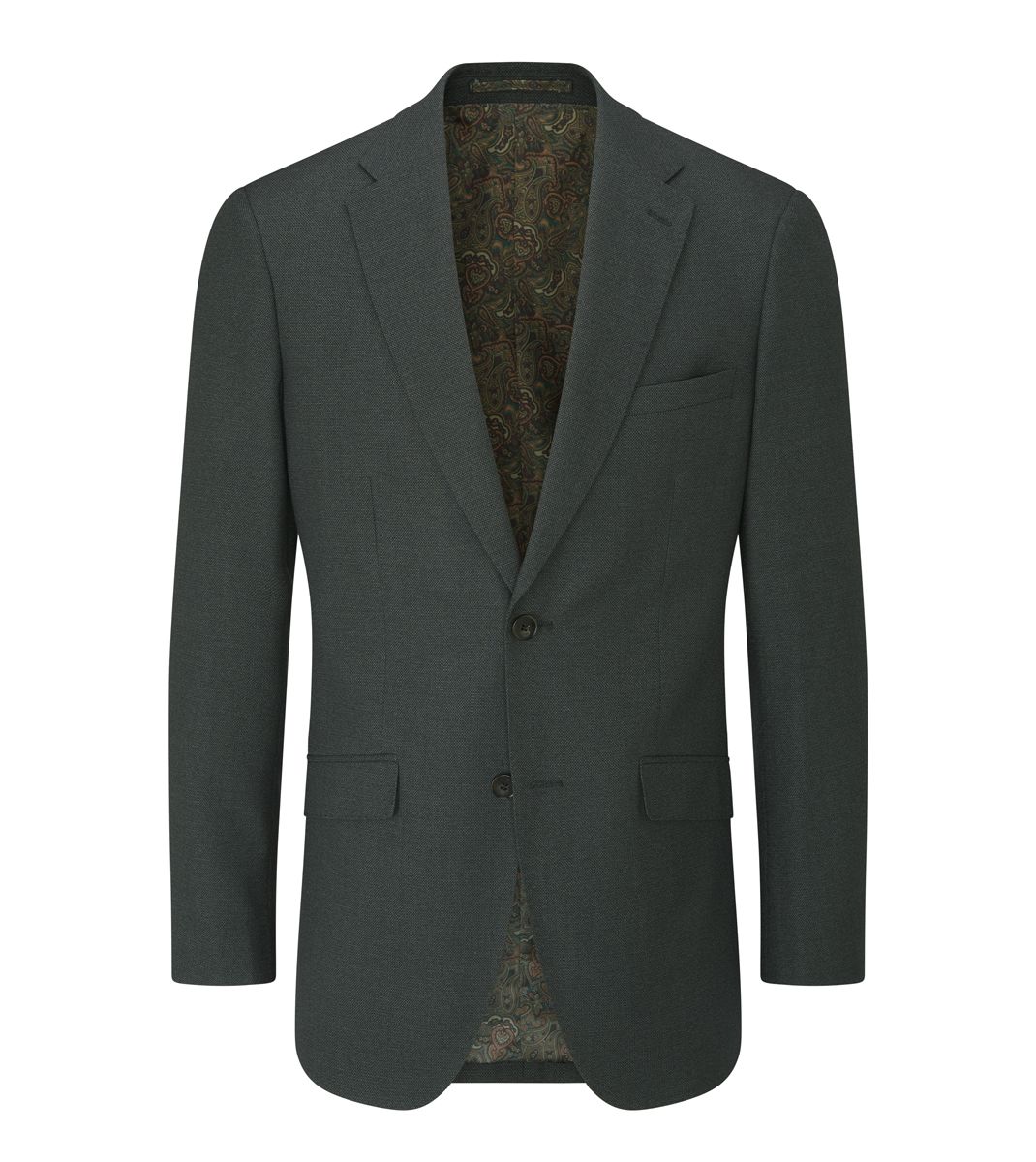 Men's Harcourt Green Slim Fit Jacket-Ghost Front View