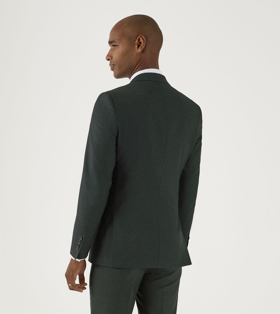 Men's Harcourt Green Slim Fit Jacket-Back View