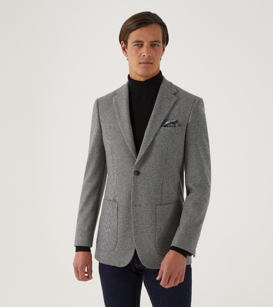 Skopes Hastings Tapered Fit Black Grey Blazer Black/Grey front view