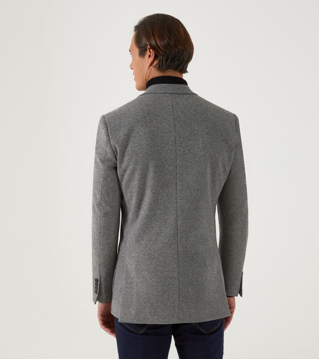Skopes Hastings Tapered Fit Black Grey Blazer Black/Grey model front view