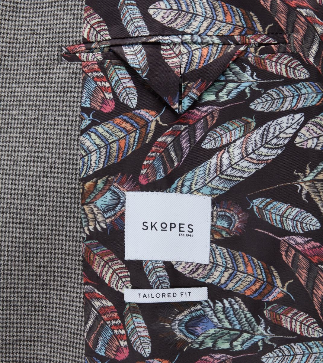 Skopes Hastings Tapered Fit Black Grey Blazer Black/Grey back view
