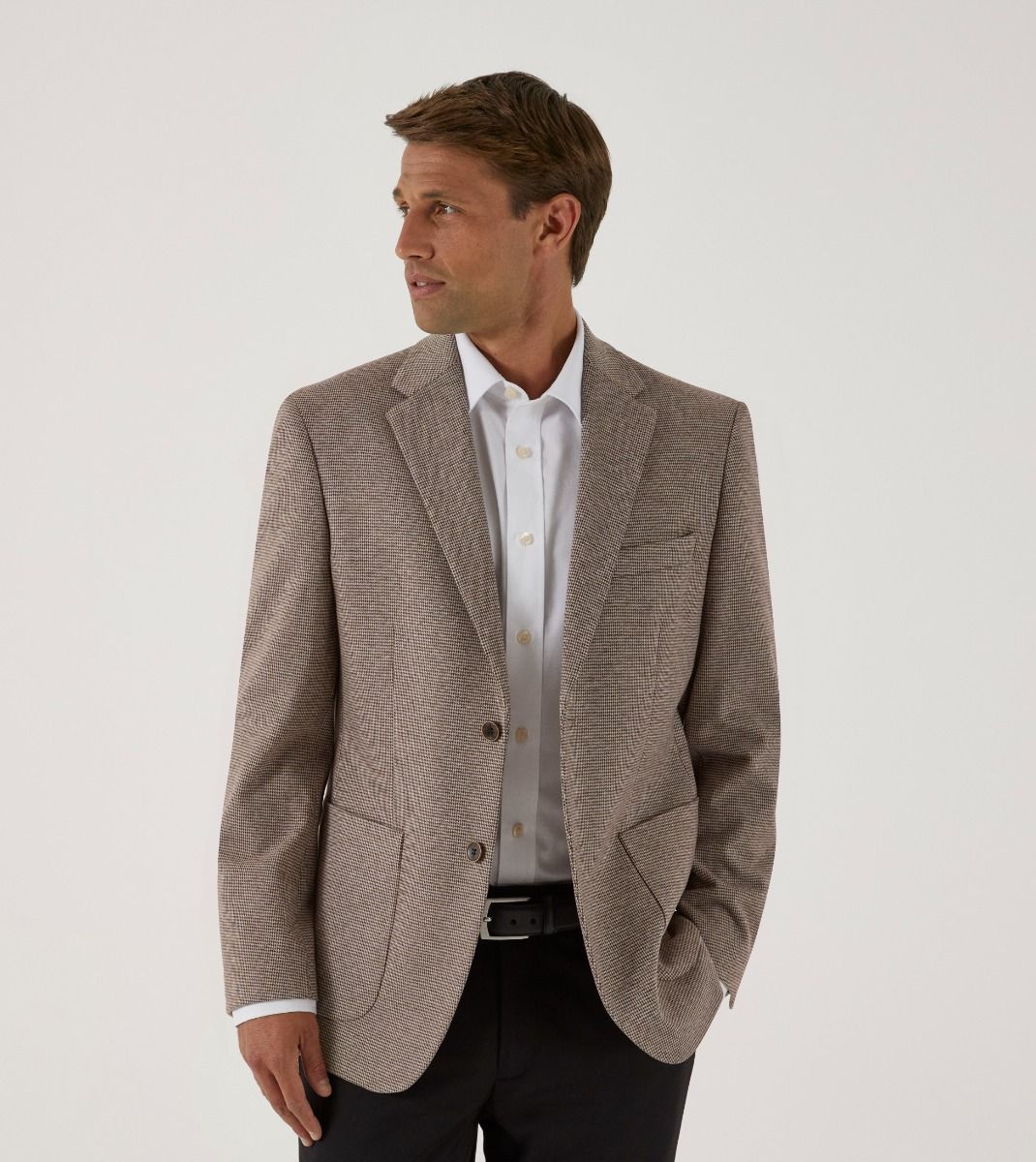 Men's Hastings Tapered Jacket - Brown/Stone-Front View