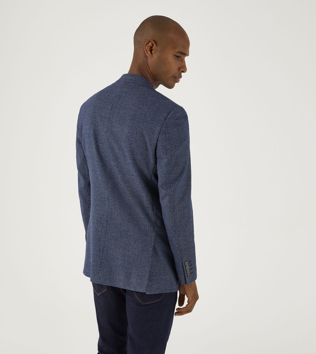 Cole Navy Tapered Fit Blazer-Back view