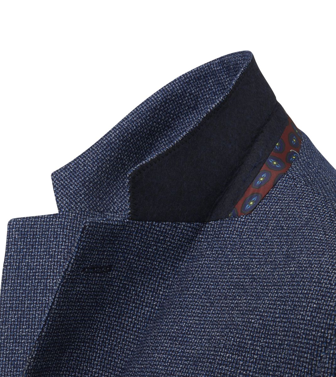 Cole Navy Tapered Fit Blazer-Collar detail view