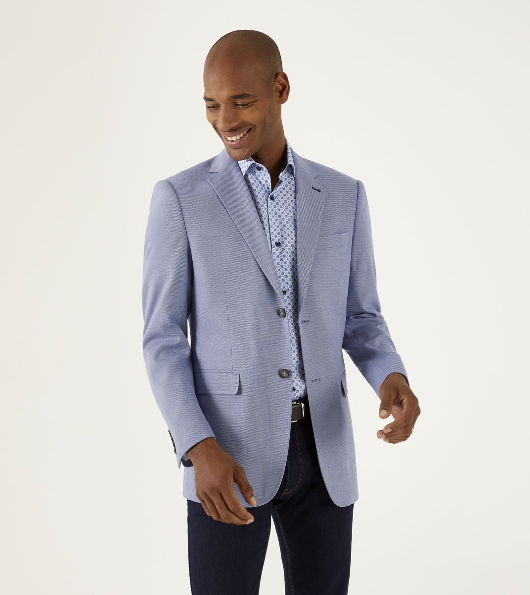 Skopes Harry Light Blue Tapered Fit Blazer Light Blue front view