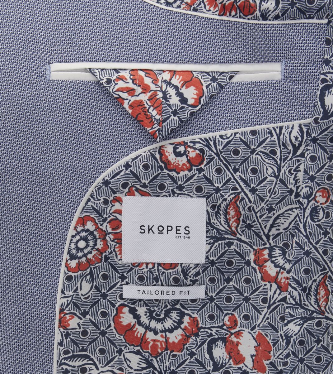 Skopes Harry Light Blue Tapered Fit Blazer Light Blue back view