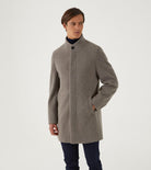 Skopes Faulkner Oat Overcoat Oat model front view