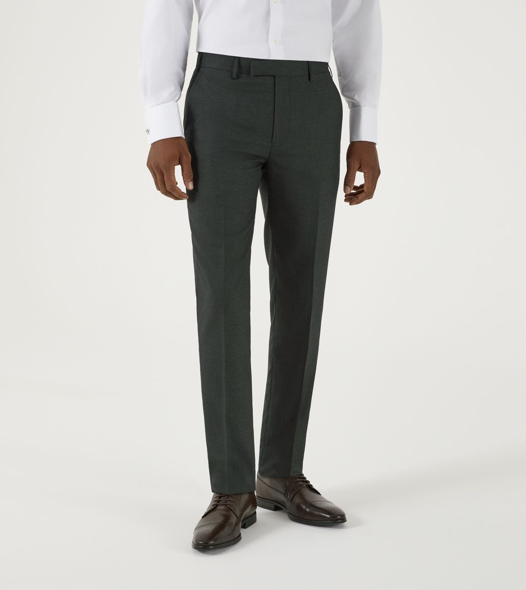 Skopes Harcourt Green Tapered Suit Trousers Green front view