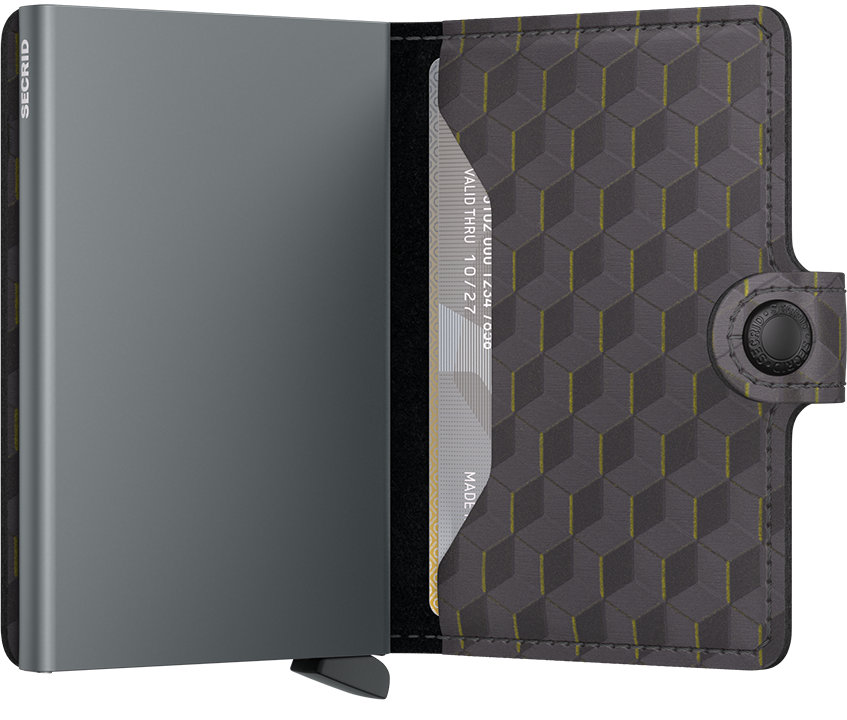 Secrid Optical Grey/Yellow Miniwallet-Inside view