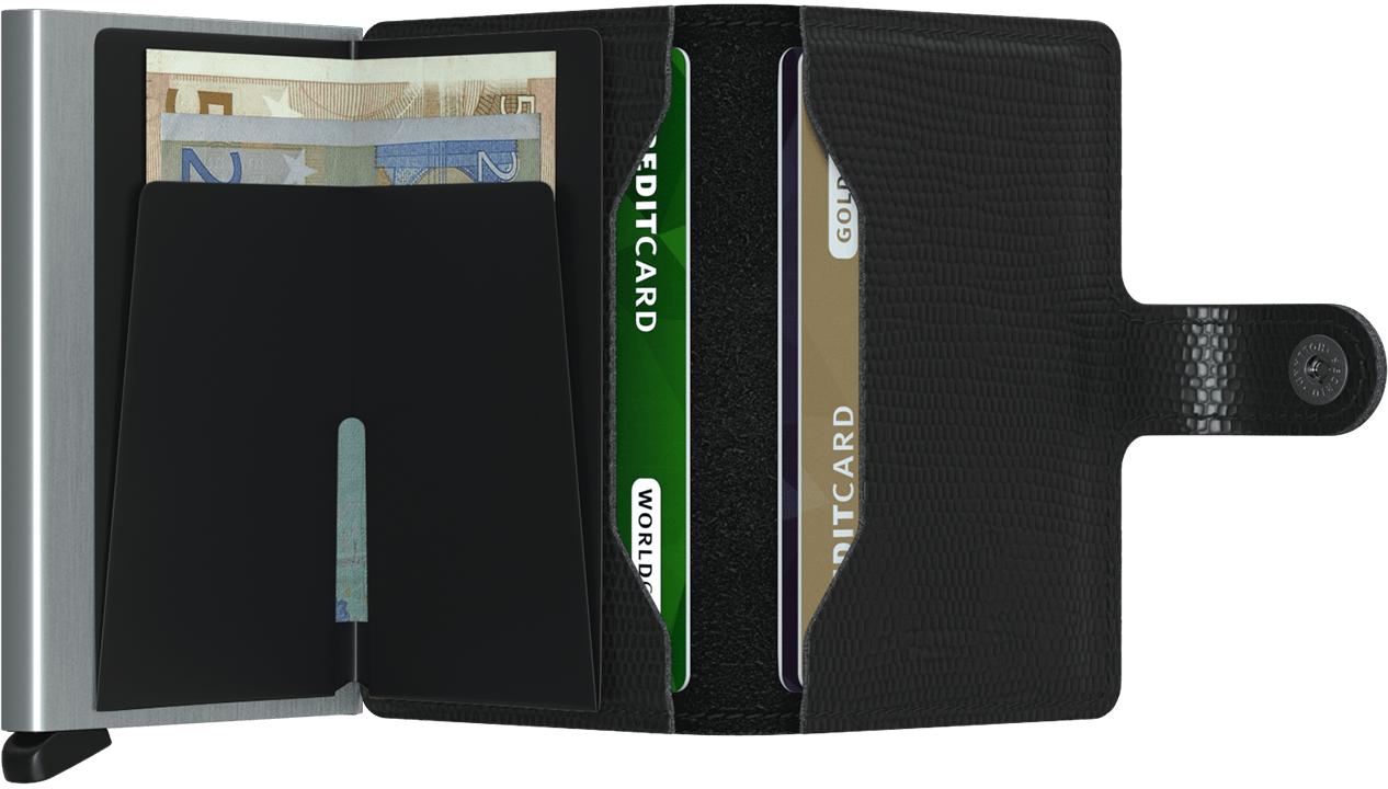 Secrid Rango Black Miniwallet-Inside note holder view