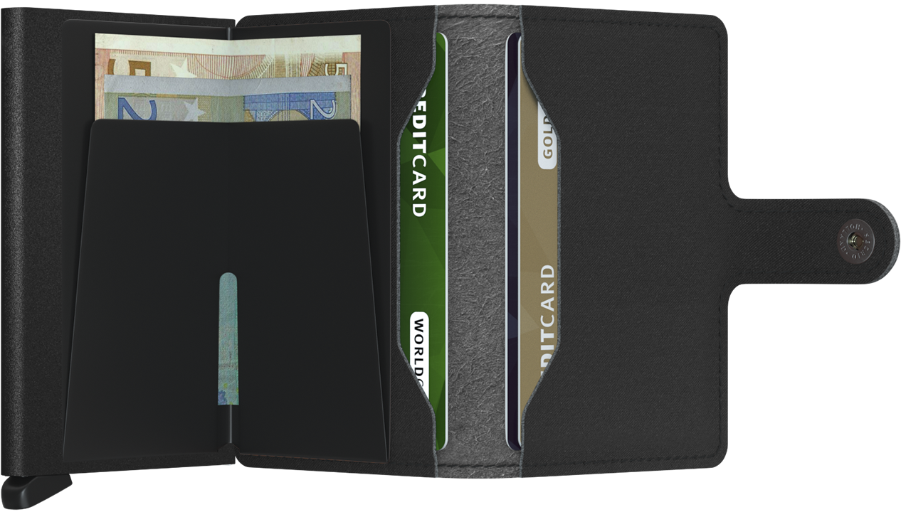 Secrid Yard Black/Powder Black Miniwallet-Note holder view