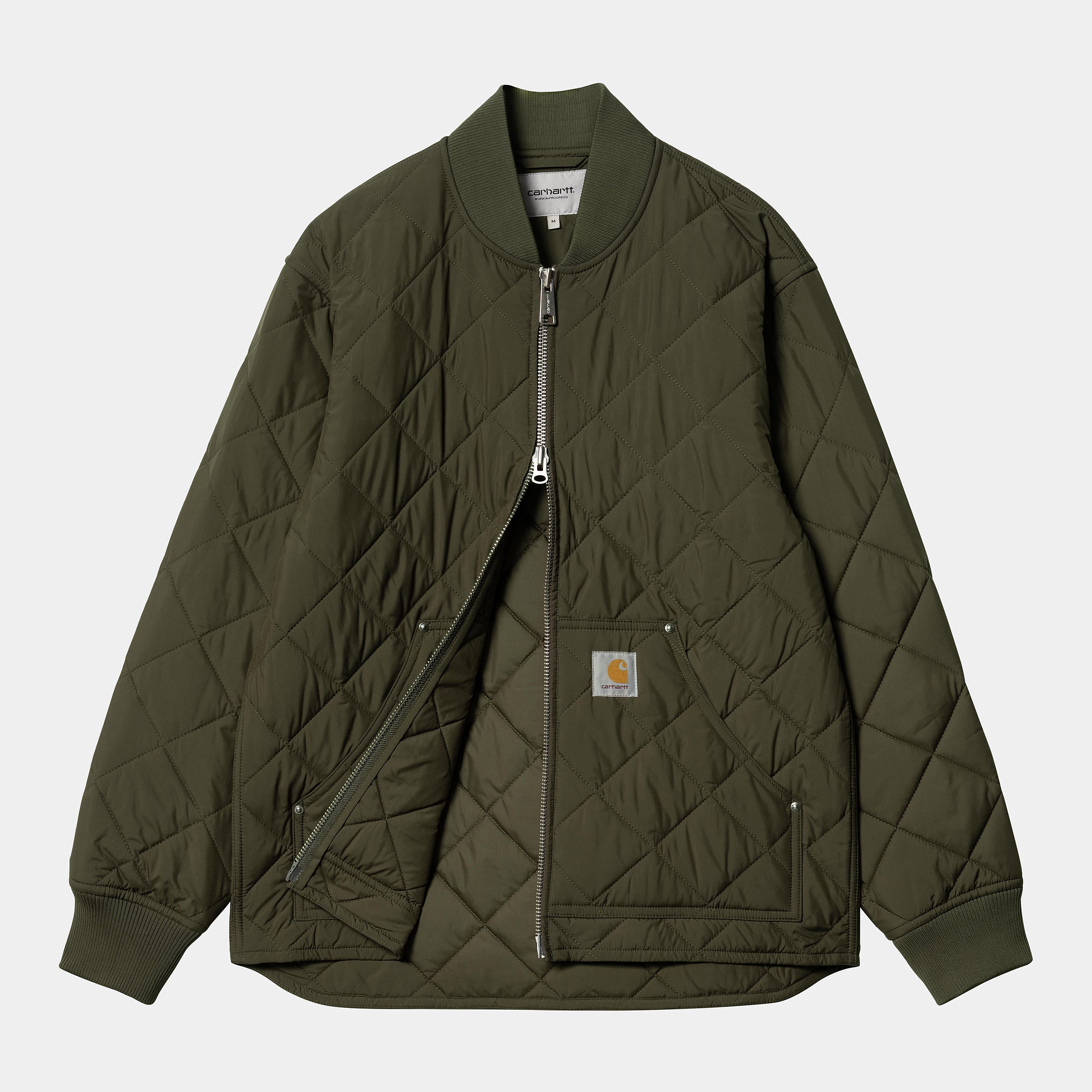 Myton Office Green Liner JacketFront zip open view