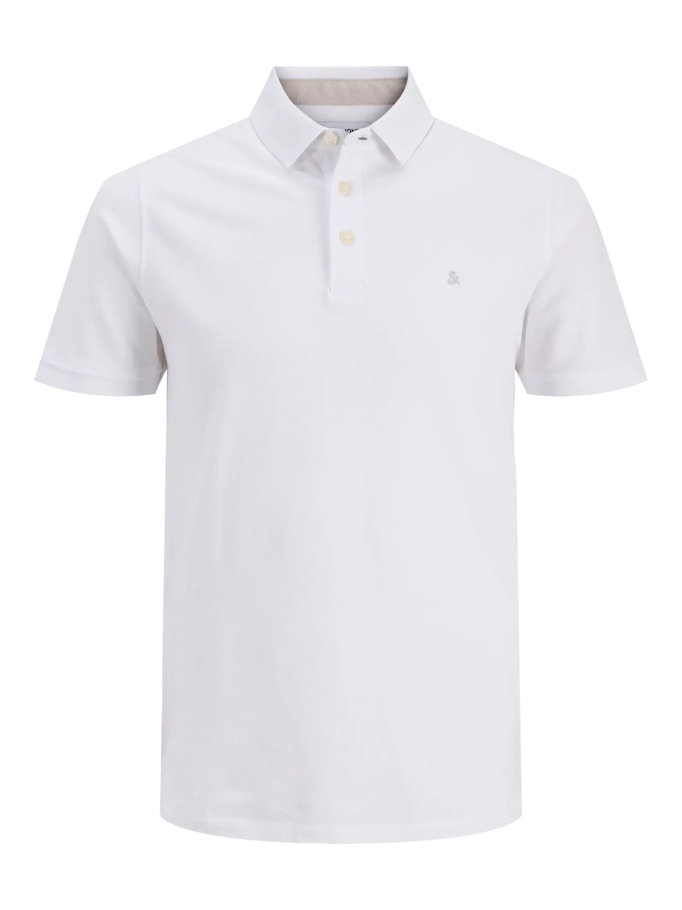 White tonal Paulos Polo Short Sleeve