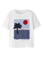 NAME IT James Short Sleeve Top Bright White model front view