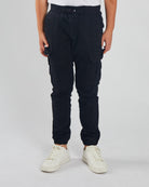 DIESEL KIDS Nash Cargo Black Pants Black front view