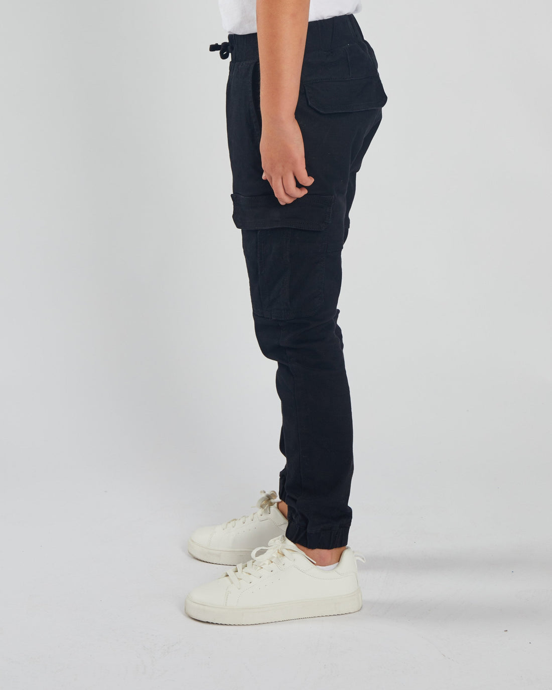 Boy's Nash Cargo Black Pants-Back View